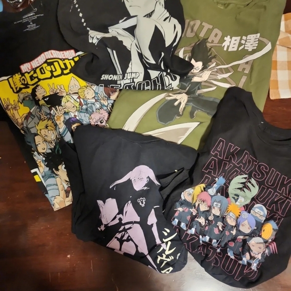 Lot Of Anime Shonen Jump Shirts black clover, naruto akatsuki, bleach,MHA Unisex - Picture 1 of 8